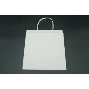 White Unique Custom Printed Paper Bags Recyclable Extra Large Bottom