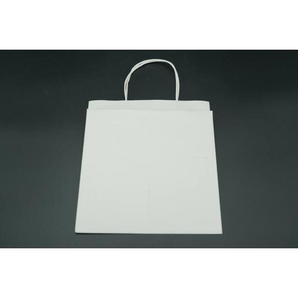 White Unique Custom Printed Paper Bags Recyclable Extra Large Bottom