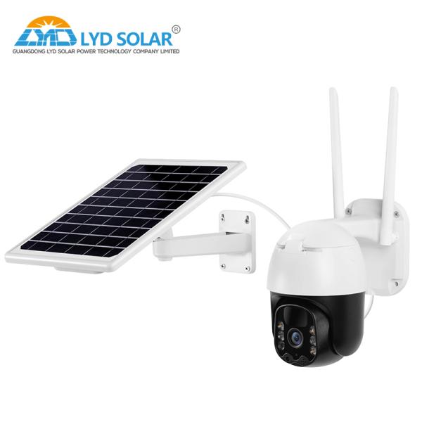 3.6mm Lens Solar Panel Security Camera H.265 H.264 TCP IP Protocol Solar Cctv