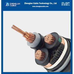 Three Core 12/20kV XLPE Cable Copper / Aluminum Medium Voltage PVC Outer Sheath