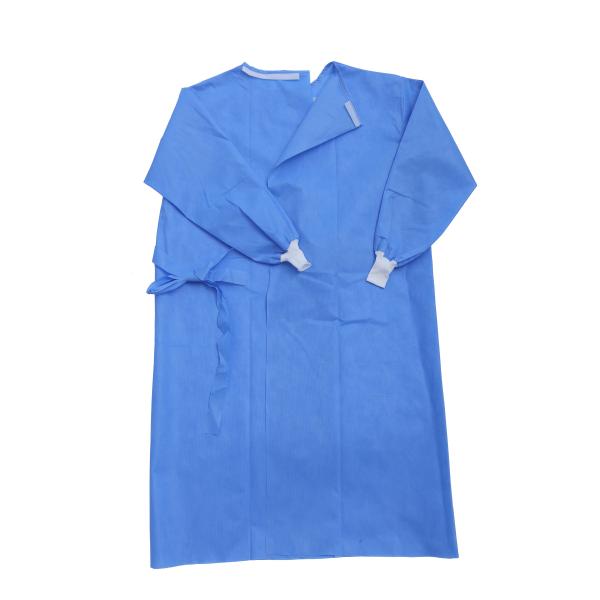 Buy Elastic Cuff Open Back Blue XXL Disposable Surgical Gown at wholesale prices