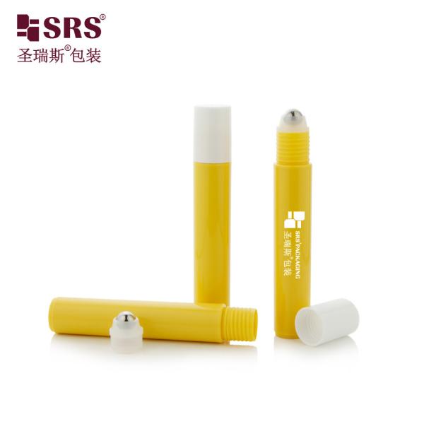 RPP-15ML Red Flat Plastic Screw Cap No Leakage PP Roll-On Bottle With Steel Ball For Eye Gel Pain Relief