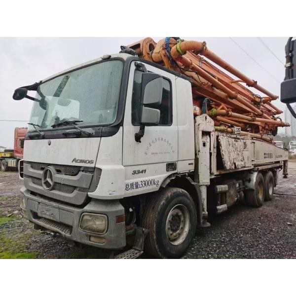 Buy 2015 Zoomlion Used 49Meter Concrete pump truck with Benz Chassis at wholesale prices