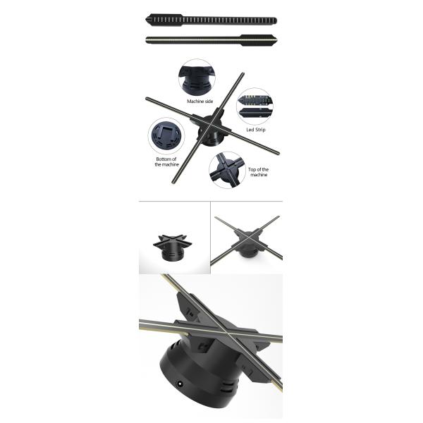 Advertising Strategy With 52cm Hologram Fan 512P Resolution And 4 Blades