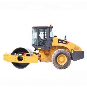 16t Earth Roller Compactor Machine / Yellow Road Maintenance Equipment