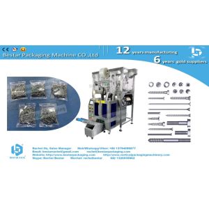 Screws and dowels counting packaging machine with three vibrations