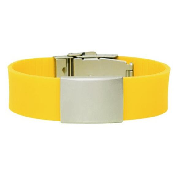 Mens Sport id bracelet Metal Plate Engraved id Silicone Bracelet for Runner