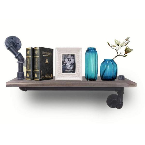 15x10cm Industrial Pipe Shelving Wood Brackets For Flower / Book Shelving