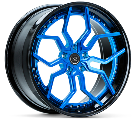 Aluminum Alloy 3 Piece Forged Wheels Heavy Duty Deep Dish Rims Luxury Car