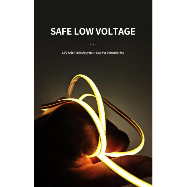 16.4 Ft Cuttable 504LEDS/M Dotless COB LED Strip Light For Cabinet Bookcase Counter Bedroom