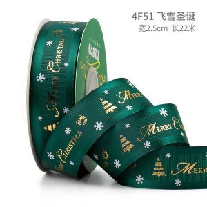 2cm 2.5cm Christmas Printed Ribbons ISO14001 Personalised Xmas Ribbon