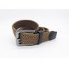 3.5CM One Layer Polyester Webbing Belt Brown Color With Leather Head / Tip for sale