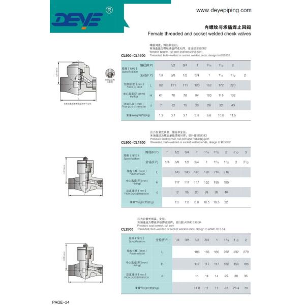Forged Steel Stainless Steel 316 304 Duplex SS Check Valves With BW Ends Threaded Ends CVC-0800-1-2
