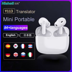 Practical Black Instant Translator Earbuds , White Real Time Translation