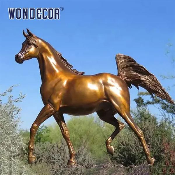 Outdoor Custom Bronze Sculpture 190cm Arabian Horse Sculpture