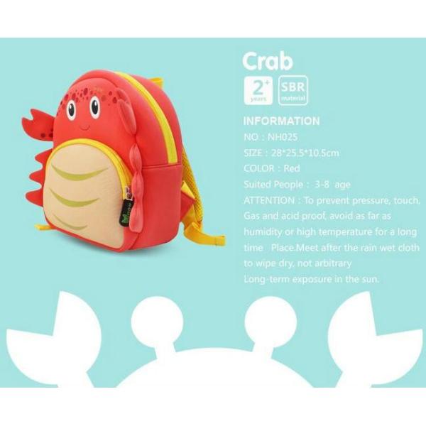 Breathable Preschool Toddler Backpacks For Preschool Girl Crab Style