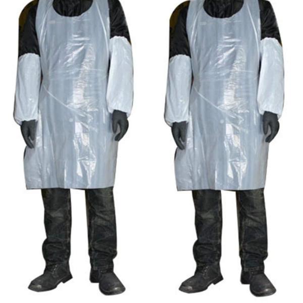 Buy White Plastic Disposable Aprons , Unisex Protective Clothing Aprons at wholesale prices