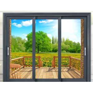 House Anti Theft 1.6mm Aluminum Horizontal Sliding Windows