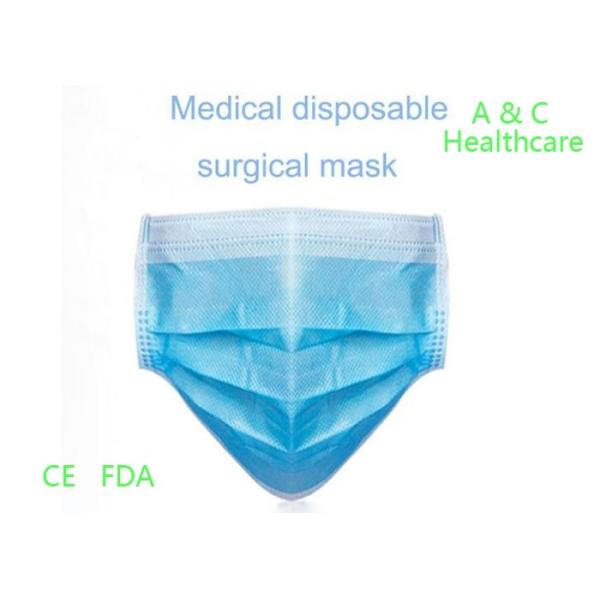 Disposable Blue Earloop Face Mask Non Woven Fabric Face Mask High Filtration