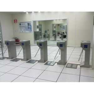 Museum Double Tripod Turnstile Gate Waist Height Turnstile With Dc Motor