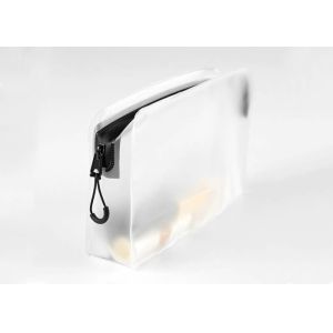 Semi Transparent PVC Cosmetic Bag 1 Zipper Pocket