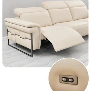 BN Customizable Functional Sofa with Top Layer Cowhide and Switch Panel Design
