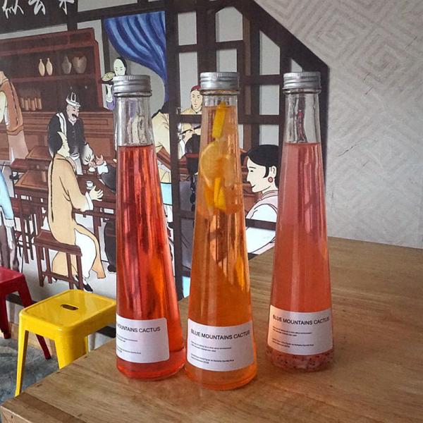 250ml / 350ml Fruit Juice Bottle , BPA Free Soda Lime Glass Tea Water Bottle