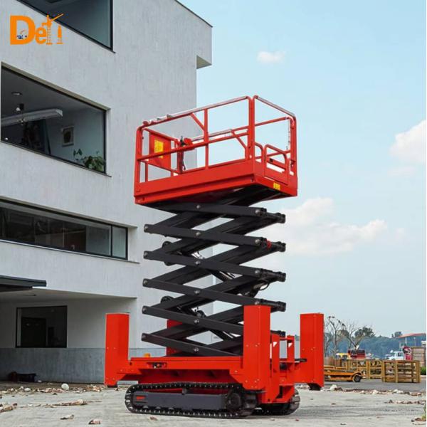 Buy 4m-16m Electric Scissor Lift Table Crawler Type Electric Scaffolding Lifting Platform 3.3kw at wholesale prices