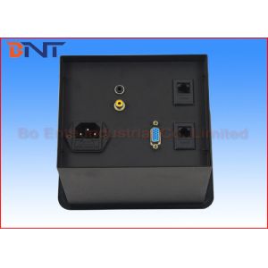 Black Video Desktop Pop Up Plug Socket For Luxury Conference Table