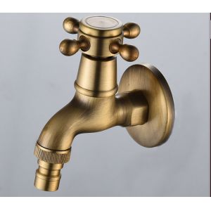 Antique Brass Bibcock 4 6 Point CE Outdoor Water Tap And Sprayer
