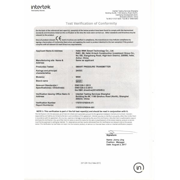 316L Electronic Pressure Transmitter Px10 For Liquid Gas And Steam