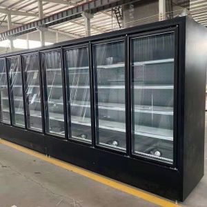 Supermarket Air Curtain Cabinet R404A R134A Continuous Row