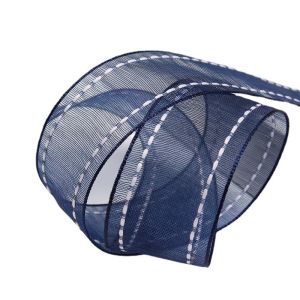 25mm|38mm Stitched Edge Polyester Organza Ribbon for Flower Gift Packing