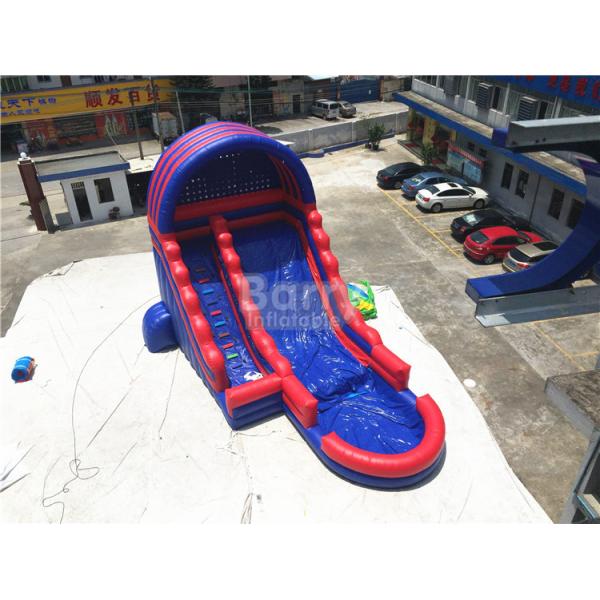 Summer Kids / Adult Inflatable Water Slides With Blower Blue And Red