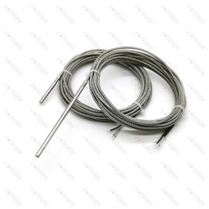 Stainless Steel RTD PT100 Class A With Fiberglass Braided Insulated Cable