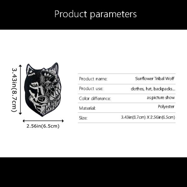 Heat Cut Border 6.5x8.7cm Wolf Velcro Patch Machine Washable