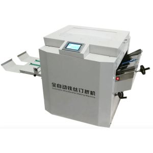 Computerized Booklet Paper Folding Binding Machine Saddle Flat Stitch Binding