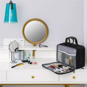 Portable Hanging Dopp Kit Custom Cosmetic Bag Rectangle Silk Screen Print