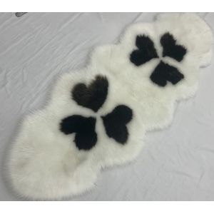 65x180 Plush Faux Sheepskin Carpet White Fur Rug