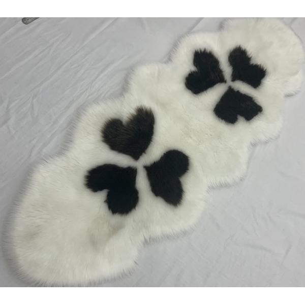 Buy 65x180 Plush Faux Sheepskin Carpet White Fur Rug at wholesale prices