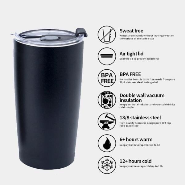 600ML 2022 Custom stainless steel cup Stainless Steel vacuum flask with straws and lid