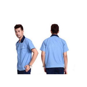 Polyester Fabric Industrial Work Uniforms Light Breathable , Custom Work Shirts