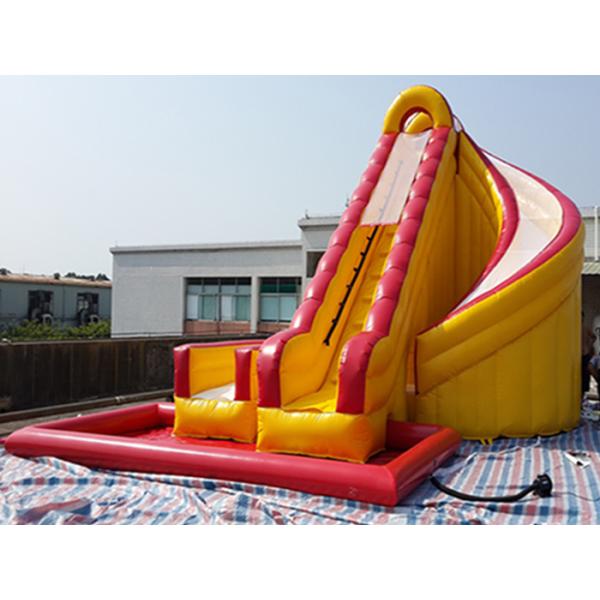 Outdoor Kids Inflatable Water Slide With Pool / PVC Tarpaulin Water Park Games