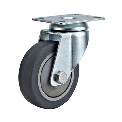 Buy medium duty 3"  swivel grey TPR caster zinc plated, swivel 75mm TPR castors at wholesale prices