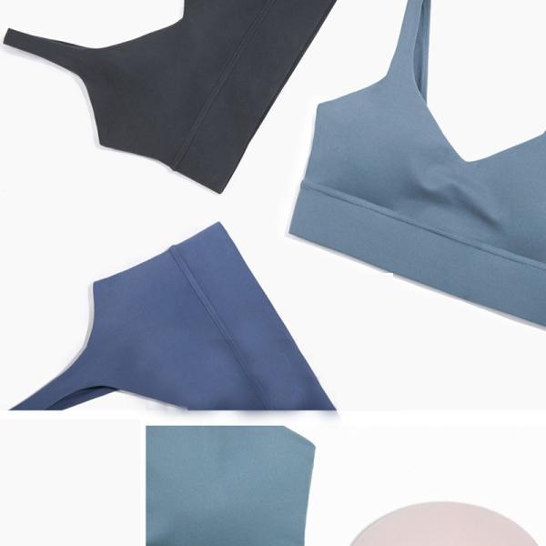 Nylon Spandex Deep V Neck Sports Bra Gathered Skin Friendly