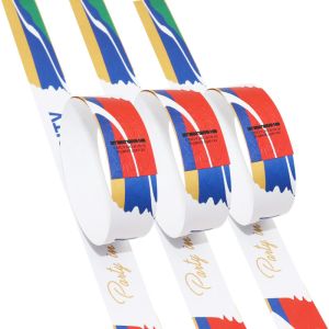China Security Custom Disposable Wristbands . Tearproof Tyvek Paper Wristbands on sale