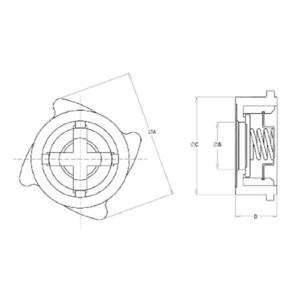Stainless Steel Disc Non Return Check Valve Wafer Spring Assisted EPDM Seat Type