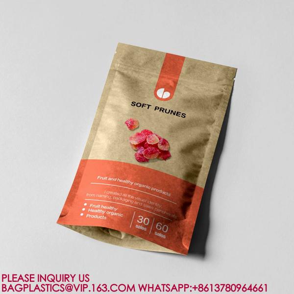Kraft Paper Stand-Up Pouch Nuts Tea Dried Fruit Sealed Packing Bag Packaging Zipper Bag