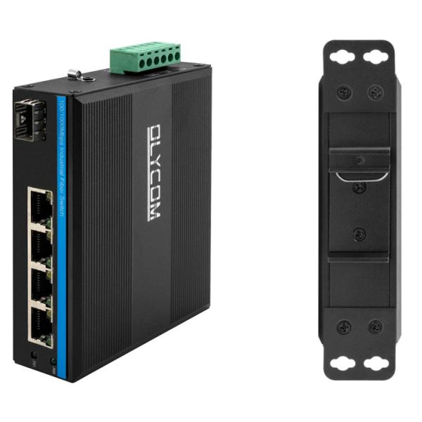 4 Port DIN PoE Switch Gigabit Network 100M 1G SFP Fiber Unmanaged Fanless Realtek Based