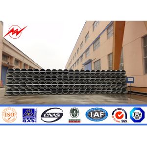 Round Tapered Galvanised Steel Power Transmission Poles / Electrical Power Pole